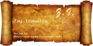 Zay Izabella névjegykártya